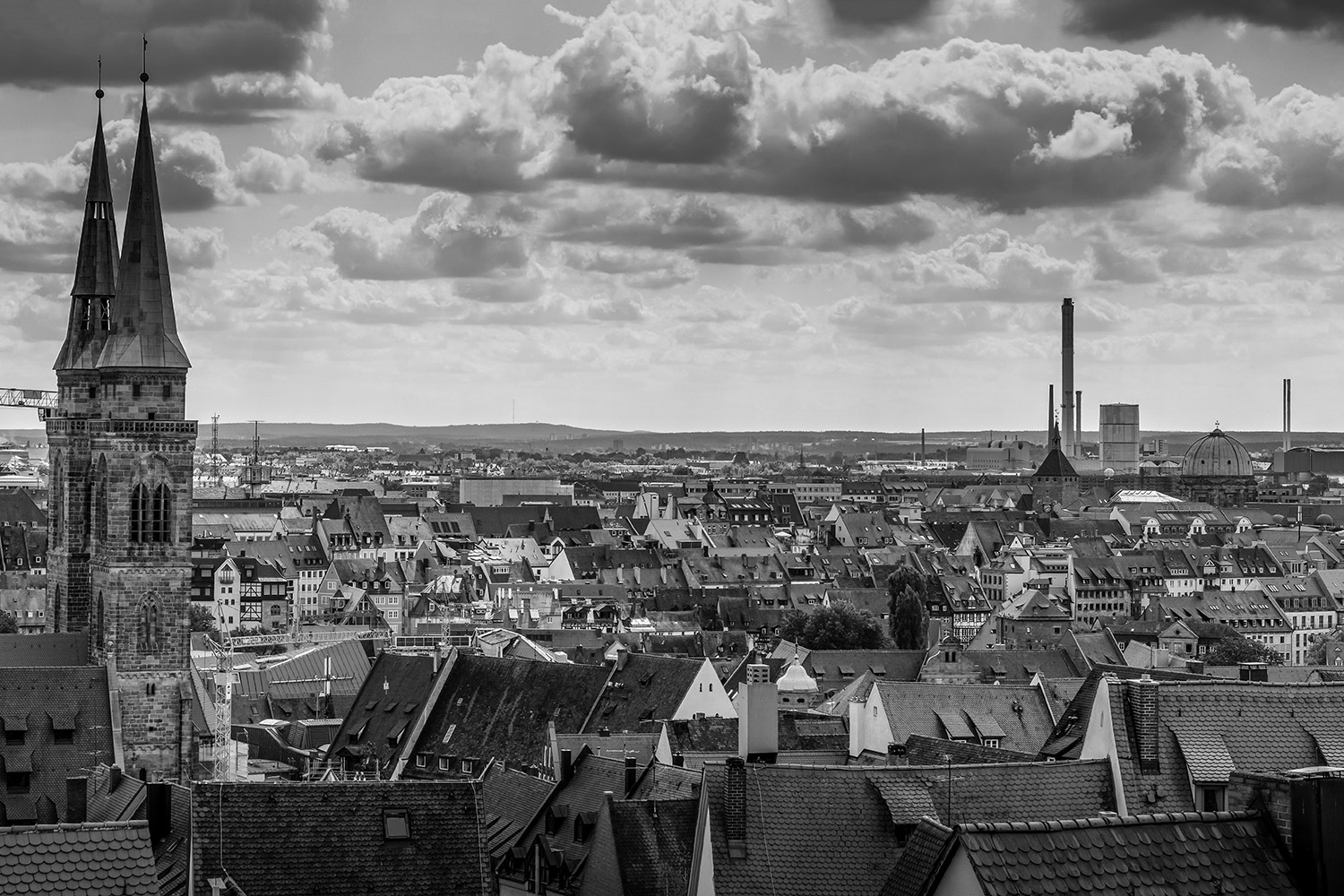 Schwarzweiß-Aufnahme Nürnberger Altstadt